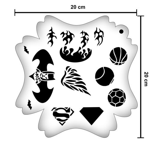 5 az 1-ben Frizbi arcfestősablon Fiús