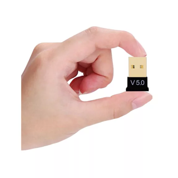 Kompakt fekete Bluetooth 5.0 USB adapter 20 méteres hatótávval PC-hez
