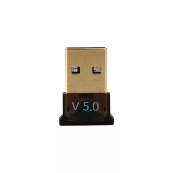 Kompakt fekete Bluetooth 5.0 USB adapter 20 méteres hatótávval PC-hez
