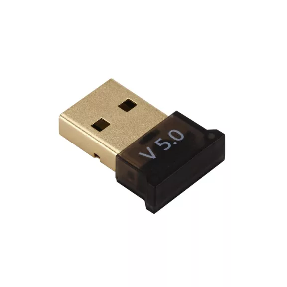 Kompakt fekete Bluetooth 5.0 USB adapter 20 méteres hatótávval PC-hez