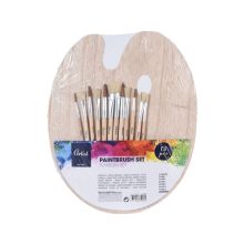 Festő ecset szett + festék keverő paletta 