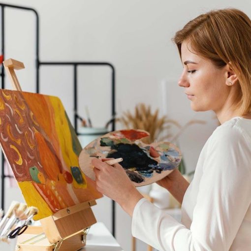 Festő ecset szett + festék keverő paletta 