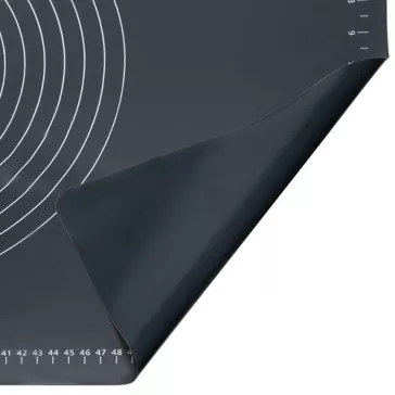 Ruhhy szilikon nyújtó-gyúrólap és sodrófa szett, XXL méretű (70x50 cm) gyúrótábla beosztásokkal, tapadásmentes szilikon sodrófa fa nyéllel, sütéshez és főzéshez