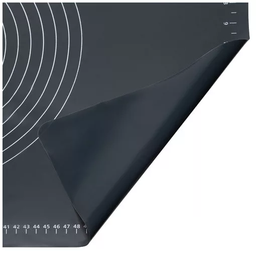 Ruhhy szilikon nyújtó-gyúrólap és sodrófa szett, XXL méretű (70x50 cm) gyúrótábla beosztásokkal, tapadásmentes szilikon sodrófa fa nyéllel, sütéshez és főzéshez