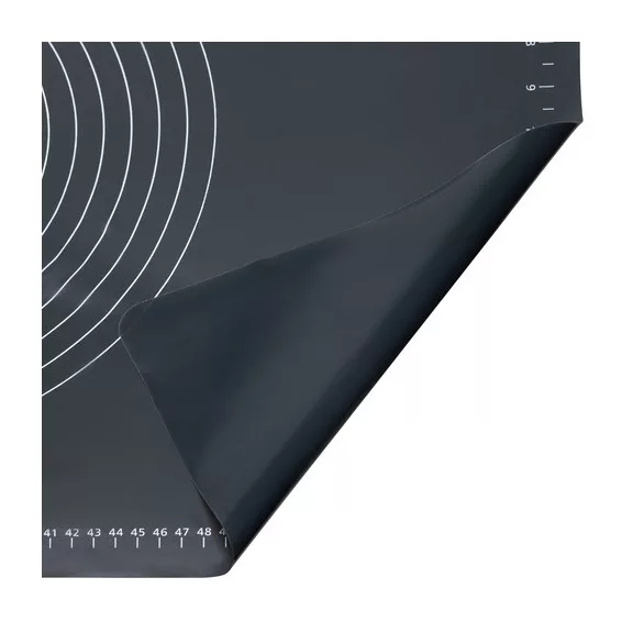 Ruhhy szilikon nyújtó-gyúrólap és sodrófa szett, XXL méretű (70x50 cm) gyúrótábla beosztásokkal, tapadásmentes szilikon sodrófa fa nyéllel, sütéshez és főzéshez