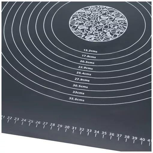 Ruhhy szilikon nyújtó-gyúrólap és sodrófa szett, XXL méretű (70x50 cm) gyúrótábla beosztásokkal, tapadásmentes szilikon sodrófa fa nyéllel, sütéshez és főzéshez