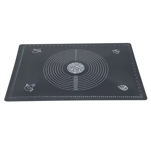 Ruhhy szilikon nyújtó-gyúrólap és sodrófa szett, XXL méretű (70x50 cm) gyúrótábla beosztásokkal, tapadásmentes szilikon sodrófa fa nyéllel, sütéshez és főzéshez