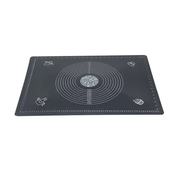 Ruhhy szilikon nyújtó-gyúrólap és sodrófa szett, XXL méretű (70x50 cm) gyúrótábla beosztásokkal, tapadásmentes szilikon sodrófa fa nyéllel, sütéshez és főzéshez