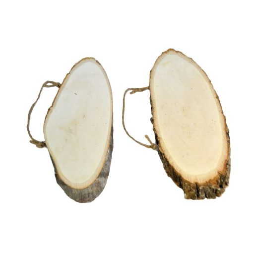 FA SZELET OVÁLIS JUTA AKASZTÓVAL - több méretben