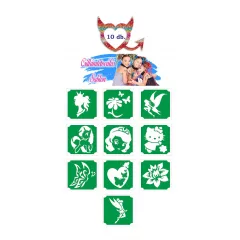   Mk Body Deco Csillámtetoválás sablon szett 10 db-os - Lányos