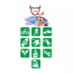   Mk Body Deco Csillámtetoválás sablon szett 10 db-os -Fiús