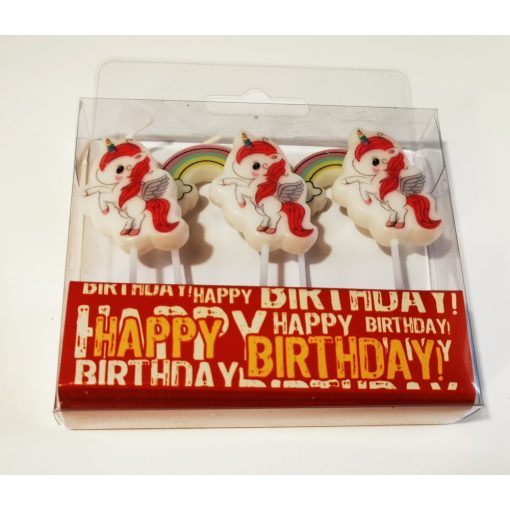 Torta gyertya - Unikornis+2 szivárvány