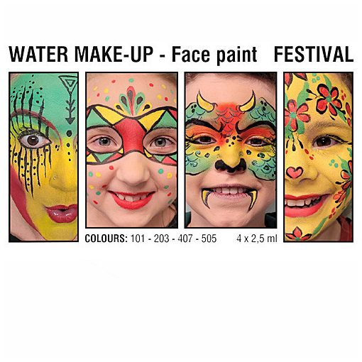 Grimas 4 színű arcfestő készlet Festival