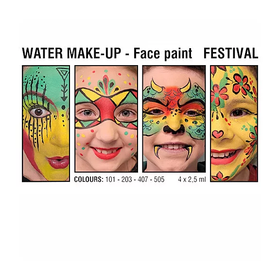 Grimas 4 színű arcfestő készlet Festival
