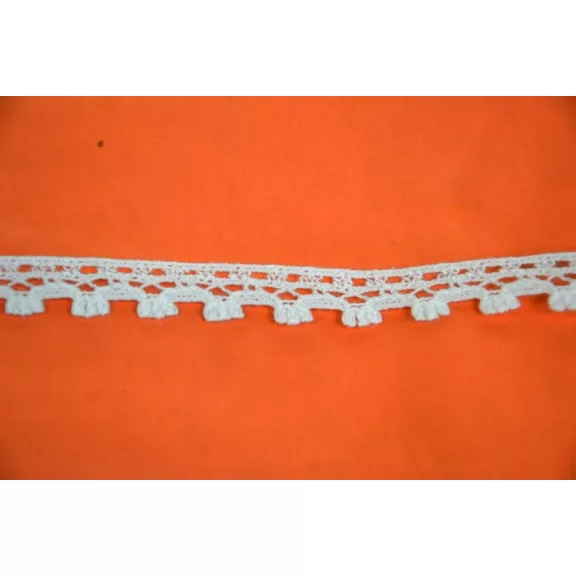 Csipke 100% pamut 1,5 cm-es fehér