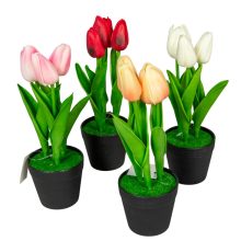 Cserepes mű tulipán 22 cm