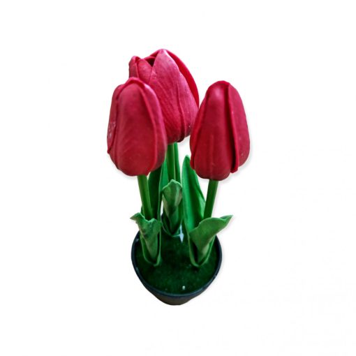 Cserepes mű tulipán 22 cm