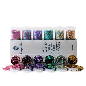 Superstar nagyszemcsés csillám 6 db - Crazy 130ml