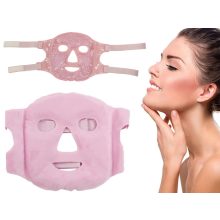 Rózsaszín hűsítő és melegítő gél arcmaszk, relaxációs szemkörnyékápoló borogatás gélgyöngyökkel