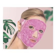 Rózsaszín hűsítő és melegítő gél arcmaszk, relaxációs szemkörnyékápoló borogatás gélgyöngyökkel