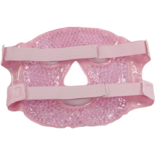 Rózsaszín hűsítő és melegítő gél arcmaszk, relaxációs szemkörnyékápoló borogatás gélgyöngyökkel