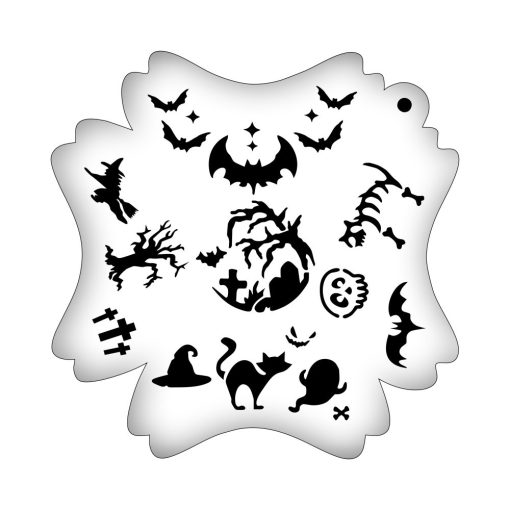 5 az 1-ben Frizbi arcfestősablon Halloween