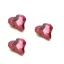 Bling strasszkő 3db/cs Szívek pink