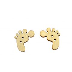 Gomb - Fa talpacska 2x1,8x0,2 cm