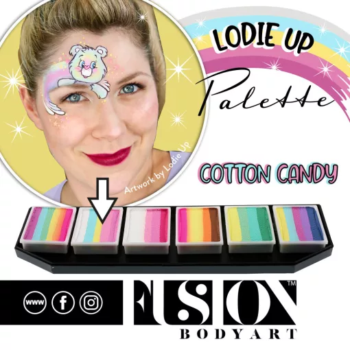 Fusion csíkos arcfesték paletta – Lodie Up Cute Pastel Rainbow