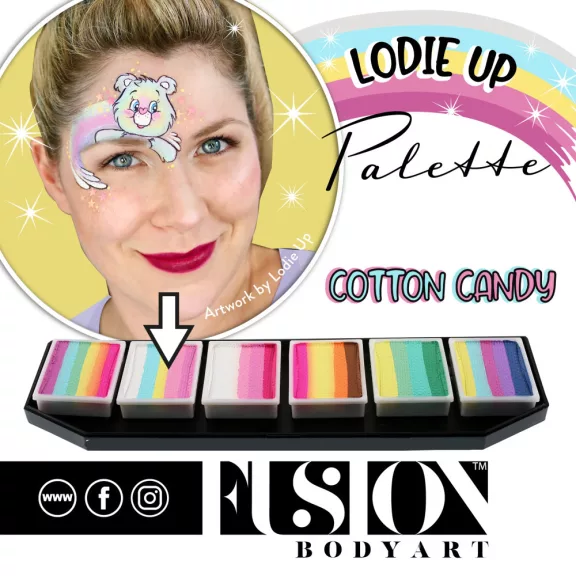 Fusion csíkos arcfesték paletta – Lodie Up Cute Pastel Rainbow