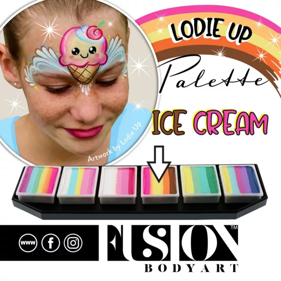 Fusion csíkos arcfesték paletta – Lodie Up Cute Pastel Rainbow