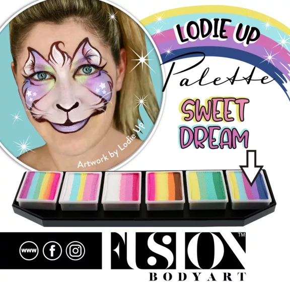 Fusion csíkos arcfesték paletta – Lodie Up Cute Pastel Rainbow