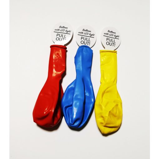 Party Világító LED-es lufi 3 db-os több szín változatban