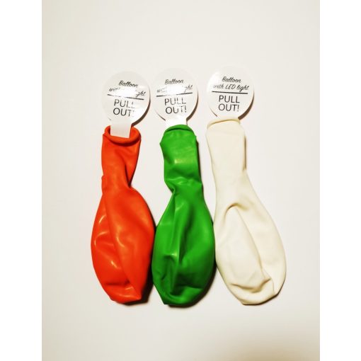 Party Világító LED-es lufi 3 db-os több szín változatban