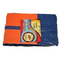 Csipke 100% pamut 1 cm-es kék