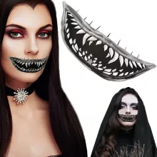 Halloween ideiglenes tetoválás, műfogak, vámpír fogak, zombi sebek tetoválás, lemosható, realisztikus jelmez kiegészítő
