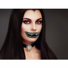 Halloween ideiglenes tetoválás, műfogak, vámpír fogak, zombi sebek tetoválás, lemosható, realisztikus jelmez kiegészítő