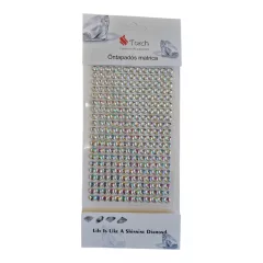 Színjátszó holografikus ezüst strasszkő 260 db