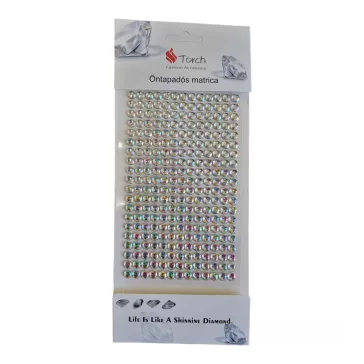 Színjátszó holografikus ezüst strasszkő 260 db