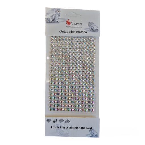 Színjátszó holografikus ezüst strasszkő 260 db
