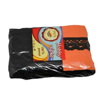 Csipke 100% pamut 3 cm-es fekete