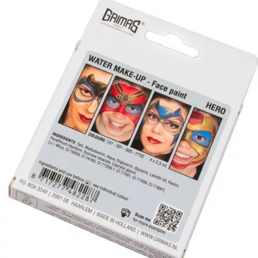 Grimas 4 színű arcfestő készlet Hero
