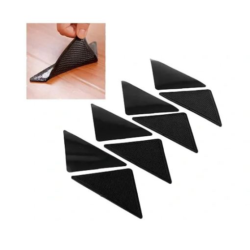 8 darabos csúszásgátló alátét szett szőnyegek és futószőnyegek alá, háromszög alakú, öntapadós padlóvédő