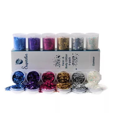 Superstar nagyszemcsés csillám 6 db - Glamour 130ml
