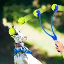 NUXIE labda eldobó kutyajáték, 48 cm-es műanyag kilövő kar, labdával