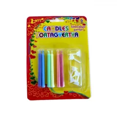 Színeslángú tortagyertya 6db-os