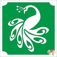 Csillámtetoválás sablon 5x5 cm-es  - Páva 469