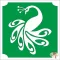 Csillámtetoválás sablon 5x5 cm-es  - Páva 469