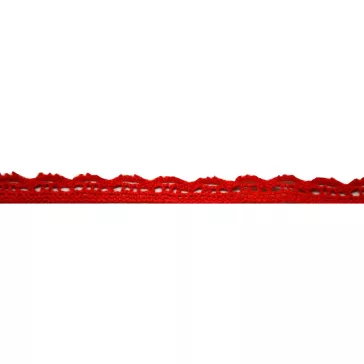 Csipke 100% pamut 1 cm-es Piros 2