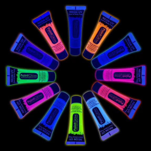 Paintglow Uv - Neon arc és testfesték glow in the dark invisible 10ml